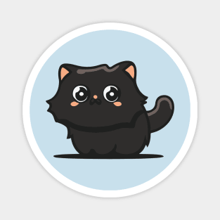 black persian cat cute cartoon Magnet